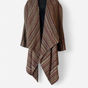 She + Sky Brown Knit Shrug with Waterfall Collar